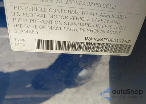 2014 Audi Q5 2.0T Premium from USA, damaged, VIN WA1CFAFP0EA102402